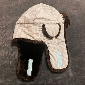 Brown and Blue Winter Hat